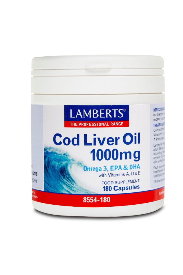 LAMBERTS COD LIVER OIL 1000MG 180CAPS