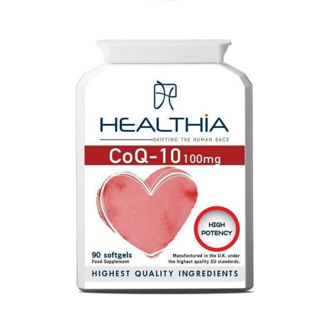 Healthia CoQ-10 Συνένζυμο 100mg Ενισχύει τη Δράση των Αντιοξειδωτικών & Προστατεύει την Καρδιά, 90Softgels