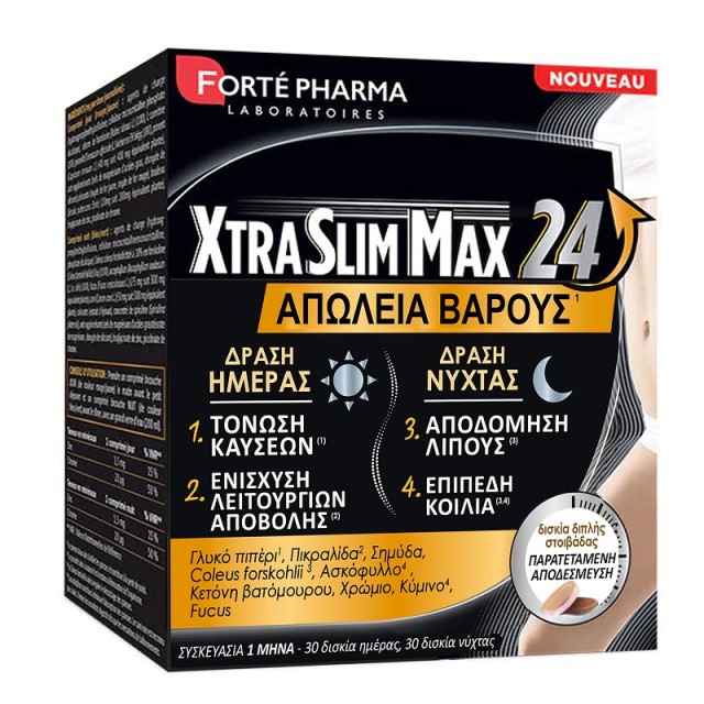 Forte Pharma XtraSlim MAX 24 Ενίσχυση Μεταβολισμού και Τόνωση Καύσεων  60 δισκία