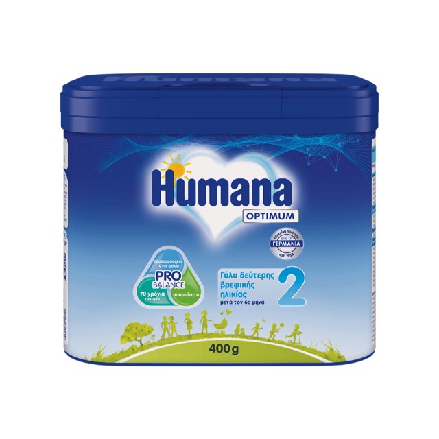 Humana 2 Optimum Γάλα Δεύτερης Βρεφικής Ηλικίας Μετά τον 6ο Μήνα 400g