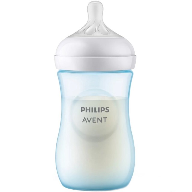 Avent Natural Response Bottle 1m+ Μπλε Μπιμπερό με Θηλή Σιλικόνης Ροής 3 Οπών 260ml (SCY903/21)