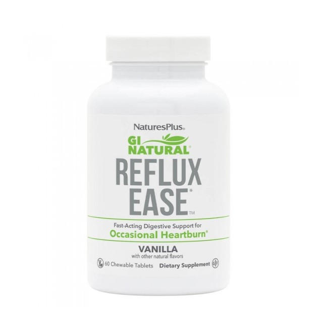 Natures Plus GI Natural Reflux Ease με γεύση Βανίλλια 60 μασώμενες ταμπλέτες