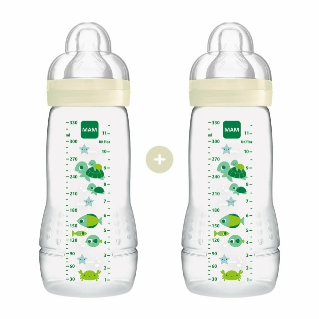 MAM Σετ 2 Μπιμπερό 4+ Easy Active Λευκό Baby Bottle 330ml(365S)