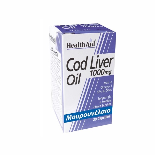 Health Aid Cod Liver Oil Μουρουνέλαιο Κατάλληλο για Παιδιά 1000mg 30 μαλακές κάψουλες