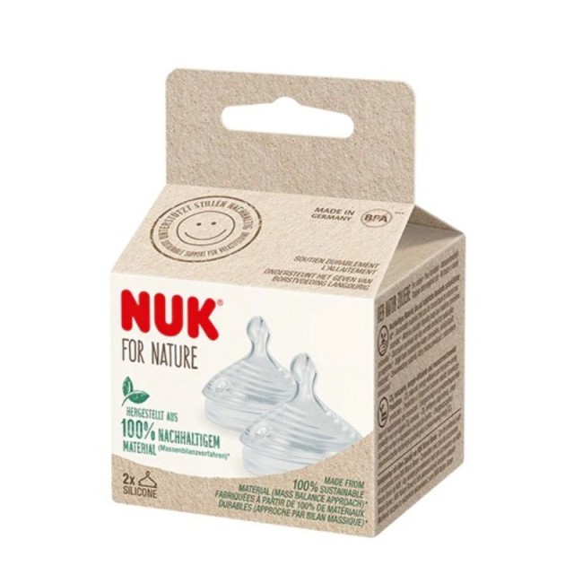 Nuk For Nature Sense Θηλή Σιλικόνης Medium 2 τεμ. (10.124.026)