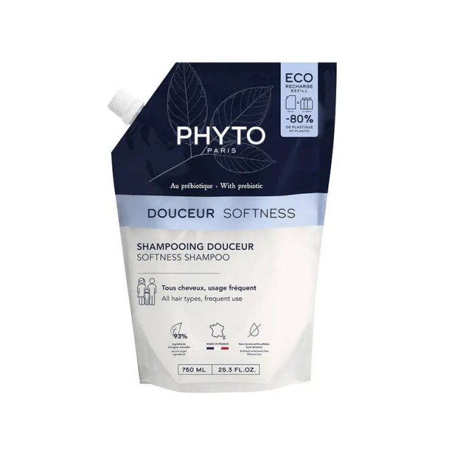 Phyto Douceur Refill Shampoo Ανταλλακτικό Σαμπουάν για Απαλότητα 750ml