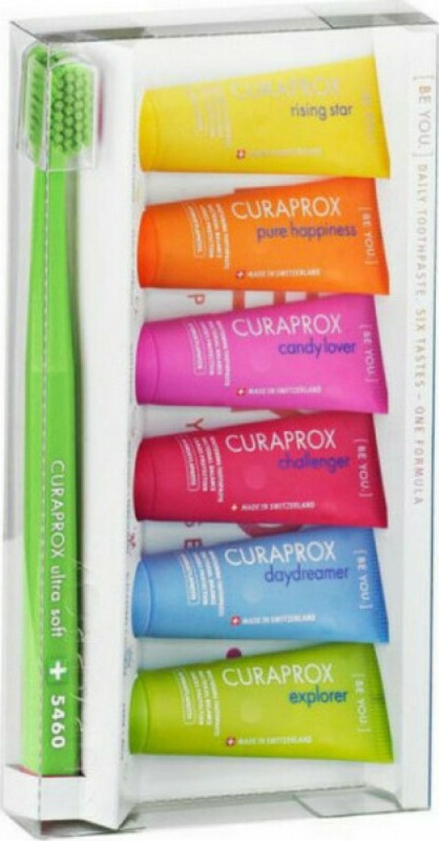 Curaprox Be You Six Taste Pack, 6 οδοντόκρεμες x 10ml & 1 οδοντόβουρτσα