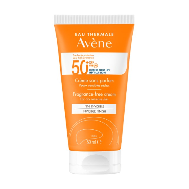 Avene Αντηλιακή Κρέμα Προσώπου για Ξηρό & Ευαίσθητο Δέρμα Χωρίς Άρωμα SPF50+ 50ml