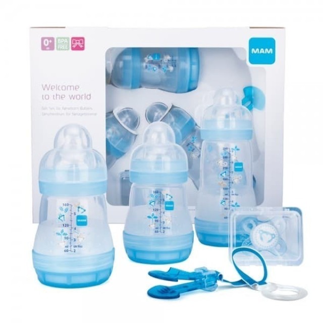 Mam Gift Set 0+ Σετ Δώρου 5 Προϊόντων Βρεφανάπτυξης για Νεογέννητα ΜΠΛΕ 5 τμχ (No.660)