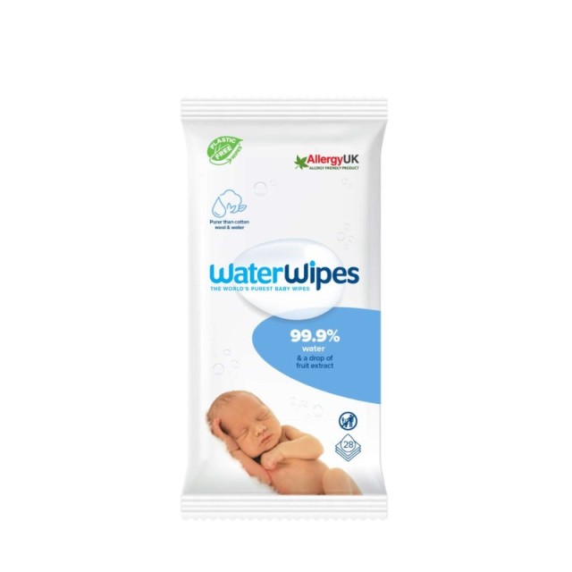 WaterWipes Άοσμα Μωρομάντηλα με 99.9% Νερό για Ηλικίες 0+ 28 Μαντηλάκια