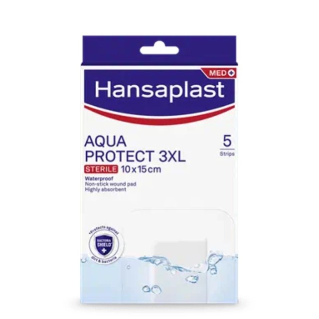 Hansaplast Aqua Protect Αδιάβροχα Αποστειρωμένα Επιθέματα 10x15cm 3XL 5 τεμ.