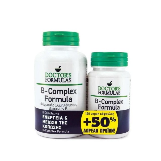 Doctors Formula Promo Pack B-Complex Formula 120 κάψουλες & Δώρο B-Complex Formula 60 κάψουλες