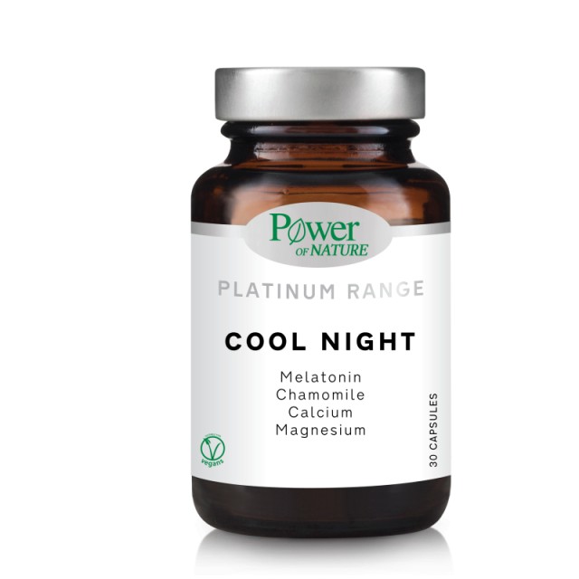 Power Of Nature Platinum Range Cool Night Συμπλήρωμα Διατροφής για Ήρεμο Ύπνο 30 κάψουλες