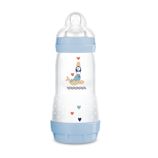 Mam Πλαστικό Μπιμπερό Easy Start Anti-Colic Κατά των Κολικών 320ml για 4+Μηνών Μπλε 356S 1τμχ