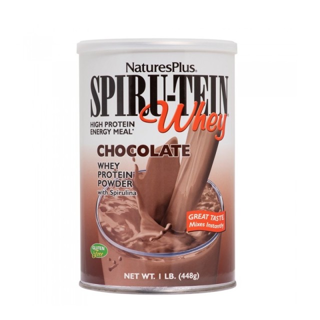 Natures Plus Spiru-Tein Whey Shake Χωρίς Γλουτένη με Γεύση Σοκολάτα 448gr