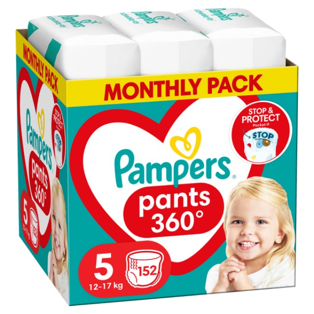 Pampers Pants Πάνες Βρακάκι No. 5 για 12-17kg 152τμχ