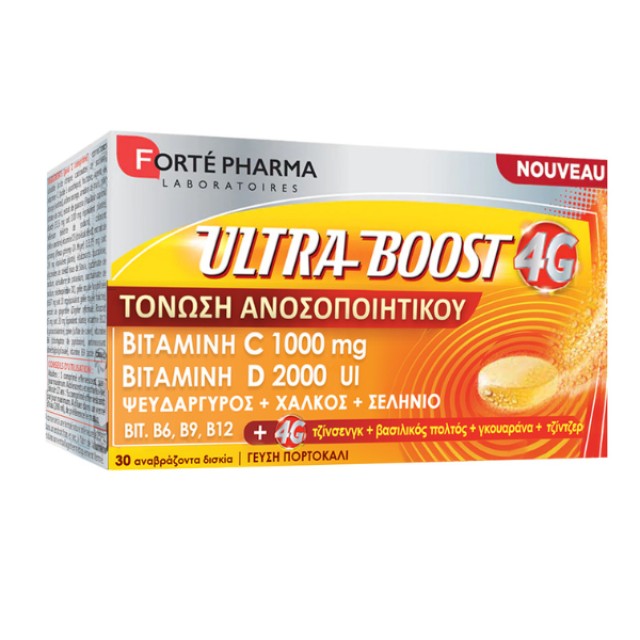 Forte Pharma Ultraboost 4g για Τόνωση του Ανοσοποιητικού 30 Αναβράζοντα Δισκία