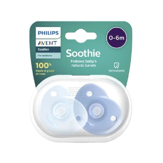 Avent Πιπίλα Soothie 0-6 μηνών+ Blue (2 τεμάχια) SCF099/21