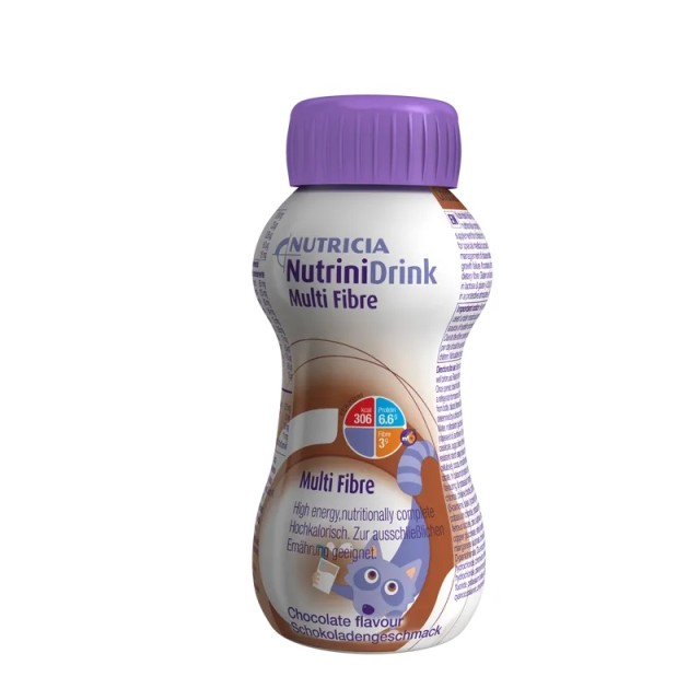 Nutricia Nutrini Drink Multi Fibre Θρεπτικό Συμπλήρωμα Διατροφής Φυτικών Ινών για Παιδιά άνω του 1 Έτους με Γεύση Σοκολάτα 200ml