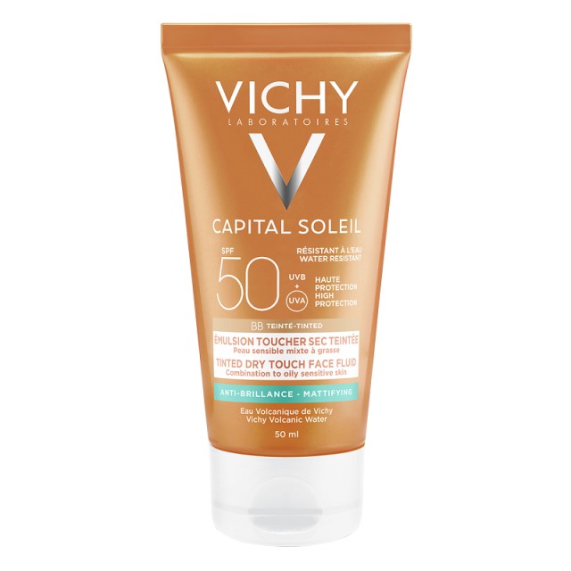 Vichy Capital Soleil Mattifying Face Tinted Dry Touch SPF50+ Αντηλιακή Κρέμα Προσώπου με Χρώμα 50ml