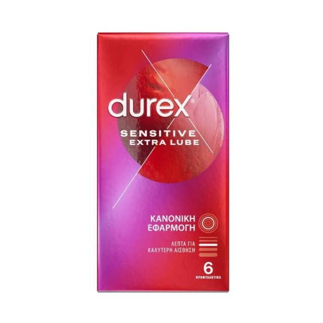 Durex Sensitive Προφυλακτικά Λεπτά για Μεγαλύτερη Ευαισθησία, 6τμχ