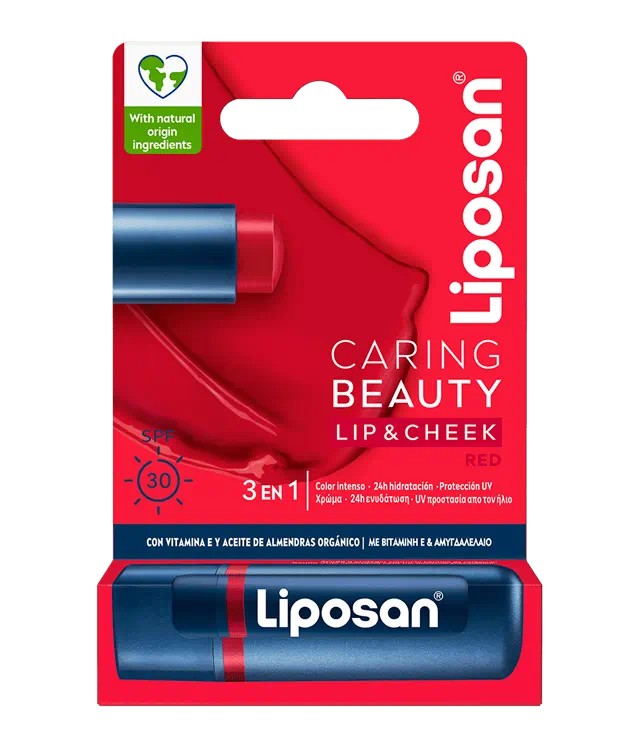 Liposan Caring Beauty Red Ενυδατικό Βάλσαμο Χειλιών SPF30 Κόκκινο Χρώμα 4,8g