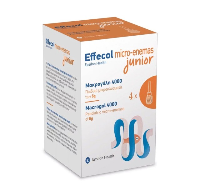 Epsilon Health Effecol Micro-Enemas Junior Macrogol Παιδικά Μικροκλύσματα, 4x6g