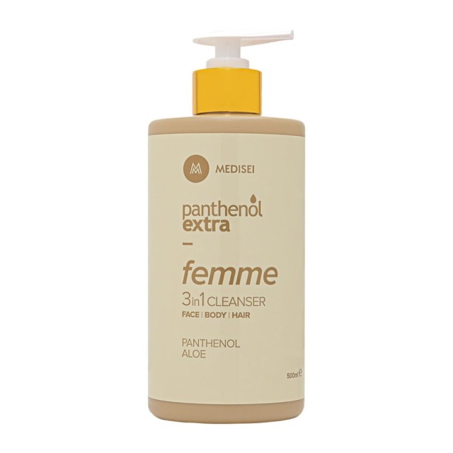 Panthenol Extra Femme 3 In 1 Cleanser, Γυναικείο Αφρόλουτρο & Σαμπουάν 500ml