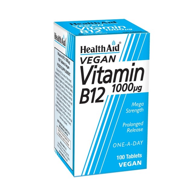 Health Aid B12 1000mg Συμπλήρωμα Διατροφής Βραδείας Αποδέσμευσης 100 ταμπλέτες