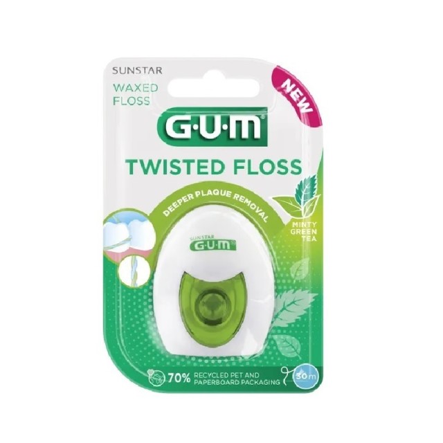 Gum 3500 Twisted Floss Waxed Floss Oδοντικό Nήμα 1τμχ