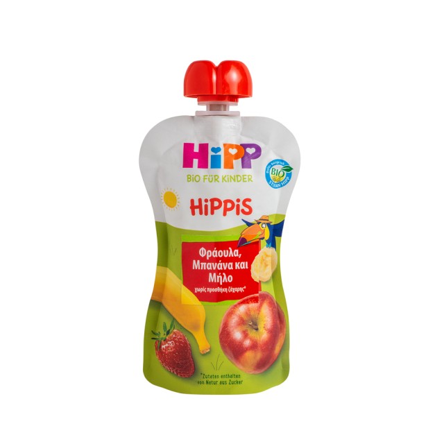 Hipp Hippis Φρουτοπολτός Φράουλα, Μπανάνα & Μήλο, 100gr