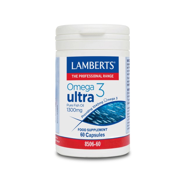 Lamberts Omega 3 Ultra Pure Fish Oil 1300mg Συμπλήρωμα Ω3 Λιπαρών Οξέων 60 κάψουλες