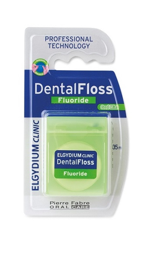 Elgydium Clinic Dental Floss Fluoride Οδοντικό Νήμα Με Φθόριο Και Γεύση Μέντα 35m