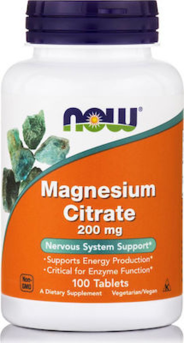 Now Magnesium Citrate 200 mg (Vegetarian) 100 tabs