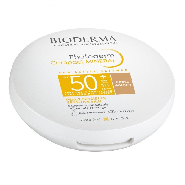 Bioderma Photoderm Compact Mineral Αδιάβροχη Αντηλιακή Πούδρα Προσώπου SPF50 με Χρώμα Golden 10gr