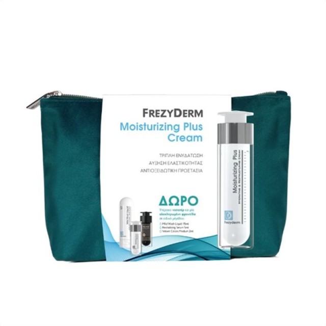 Frezyderm Promo Pack Moisturizing Plus Cream 50ml & Δώρο Mild Wash Liquid 15ml & Revitalizing Serum 5ml & Velvet Colors Medium 2ml & Νεσεσέρ