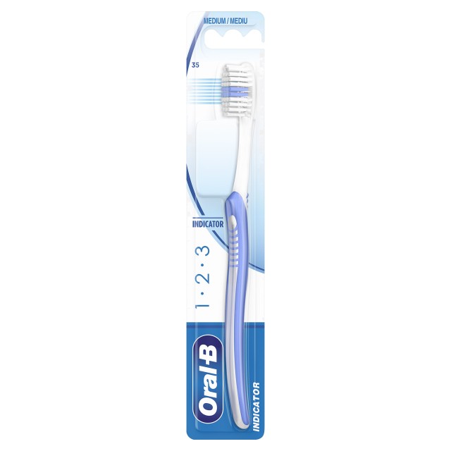 Oral-B 123 Indicator Χειροκίνητη Οδοντόβουρτσα, 35mm Μέτρια, 1 τμχ