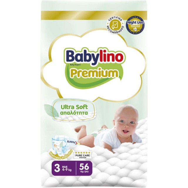 Babylino Πάνες με Αυτοκόλλητο Premium No. 3 για 4-9kg 56τμχ