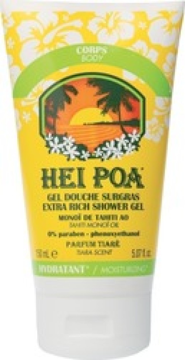 Hei Poa Hair & Body Shower Gel With Tahiti Monoi Gel Ενυδατικό Αφρόλουτρο με Άρωμα Τiare, 150m