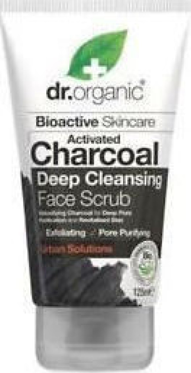 Dr.Organic Charcoal Face Scrub Κρέμα Απολέπισης Προσώπου με Ενεργό Άνθρακα, 125ml