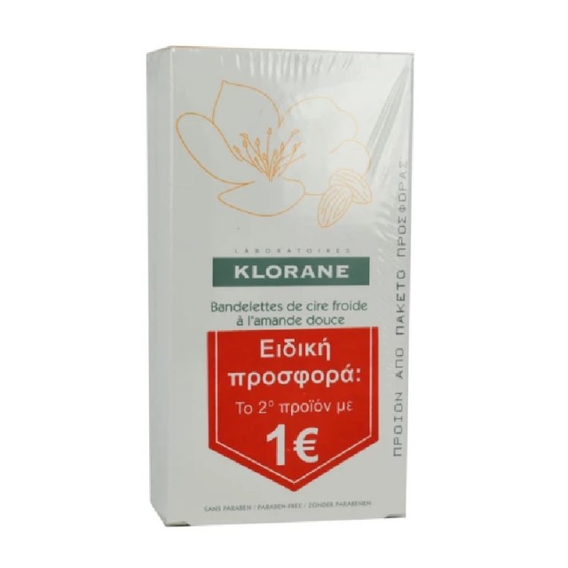 Klorane 2x Cold Wax Small Strips - Μικρές Αποτριχωτικές Ταινίες Κρύου Κεριού (2x6 διπλές Ταινίες)