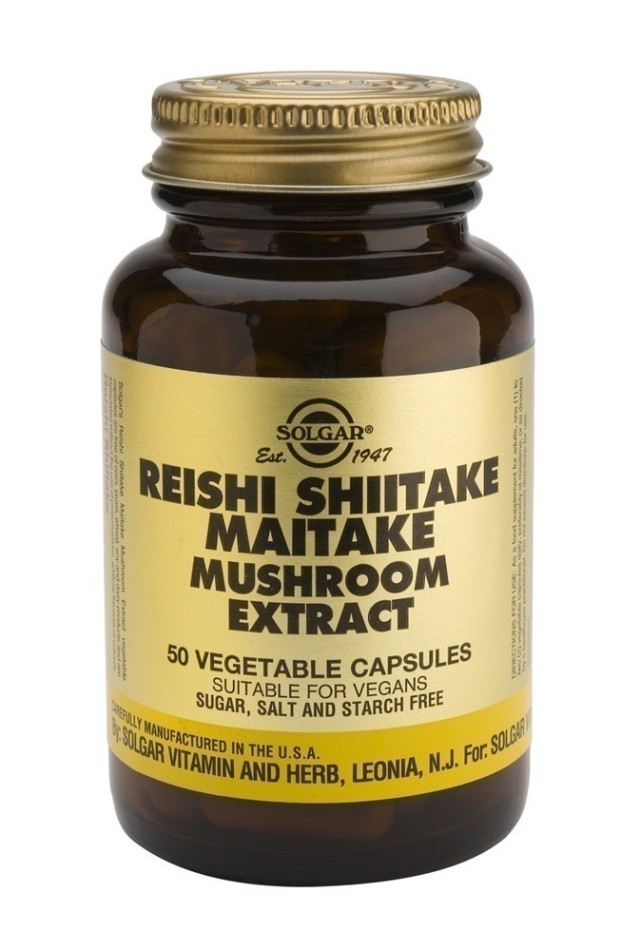 SOLGAR REISHI SHIITAKE MAITAKE veg.50s