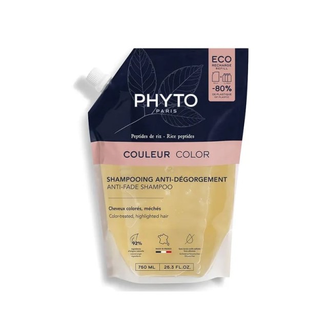 Phyto Couleur Anti-Fade Refill Shampoo Ανταλλακτικό Σαμπουάν Προστασίας Χρώματος 750ml