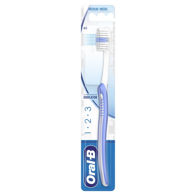 Oral-B 123 Indicator Χειροκίνητη Οδοντόβουρτσα, 40mm Μέτρια, 1 τμχ