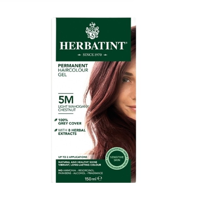 Herbatint Permanent Haircolor Gel 5M Καστανό Ανοιχτό Μαόνι 150ml