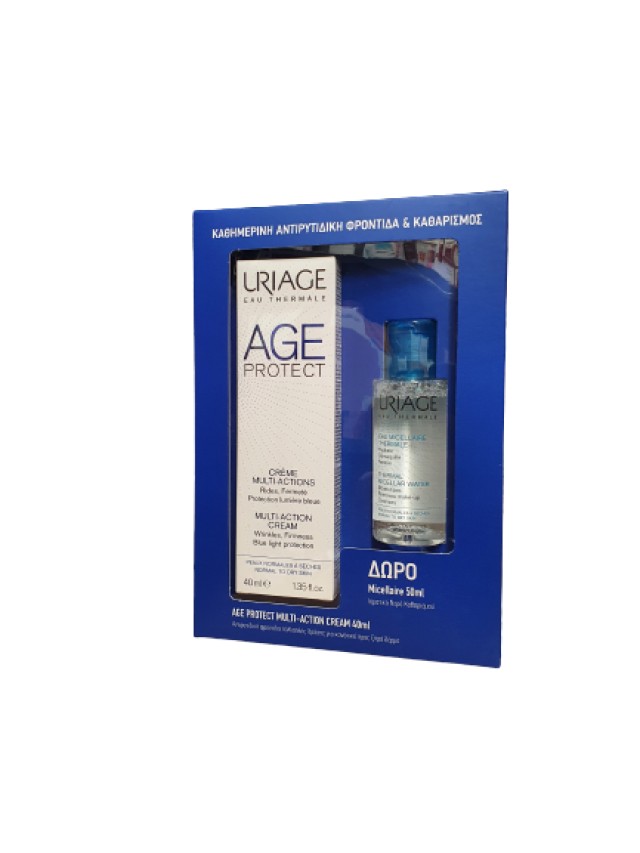 Uriage Age Protect Multi-Action Cream, 40ml Καθημερινή Αντιρυτιδικη Φροντίδα και Καθαρισμός & ΔΩΡΟ Micellaire 50ml