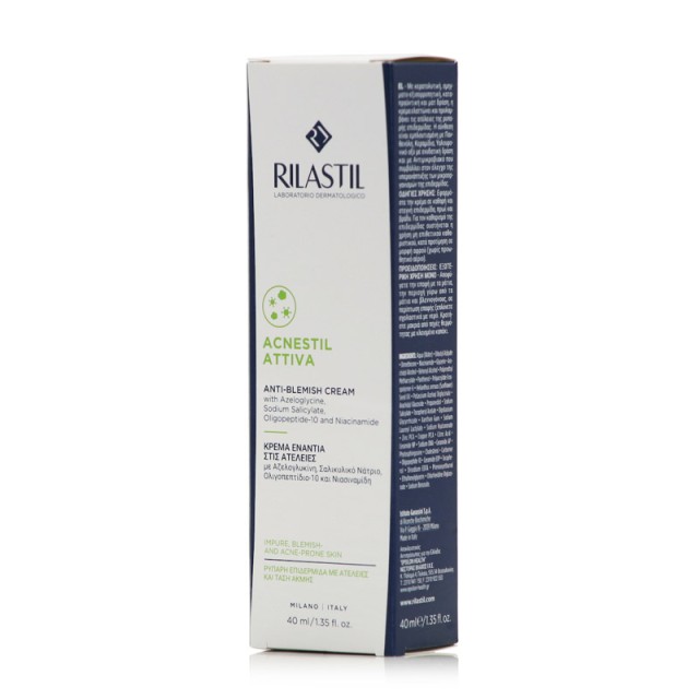 Rilastil Acnestil Attiva Anti-Blemish Cream Eνυδατική Kρέμα Προσώπου για Μικτή Λιπαρή με Τάση Ακμής Επιδερμίδα, 40ml