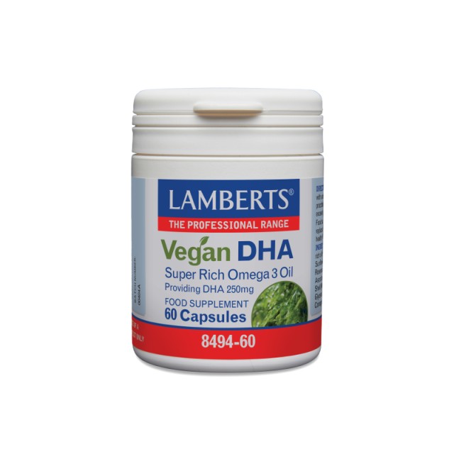 Lamberts Vegan DHA Συμπλήρωμα Διατροφής Για Την Φυσιολογικής Λειτουργία Του Εγκεφάλου & Της Όρασης 60 Caps