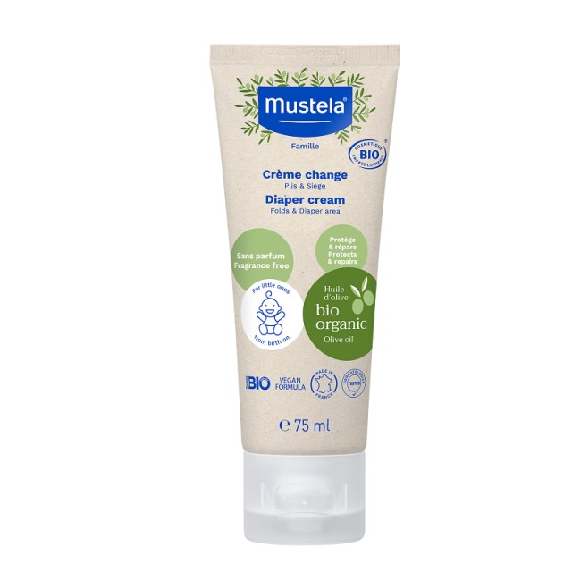 Mustela Bio Diaper Cream Κρέμα Αλλαγής Πάνας με Βιολογικό Ελαιόλαδο 75ml