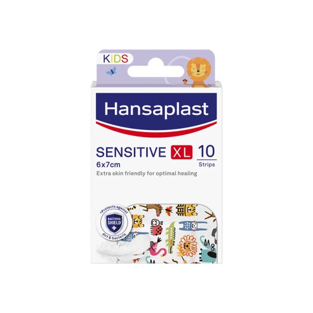 Hansaplast Sensitive Kids XL 6x7cm Αυτοκόλλητα Επιθέματα για Παιδιά 10 τεμ.